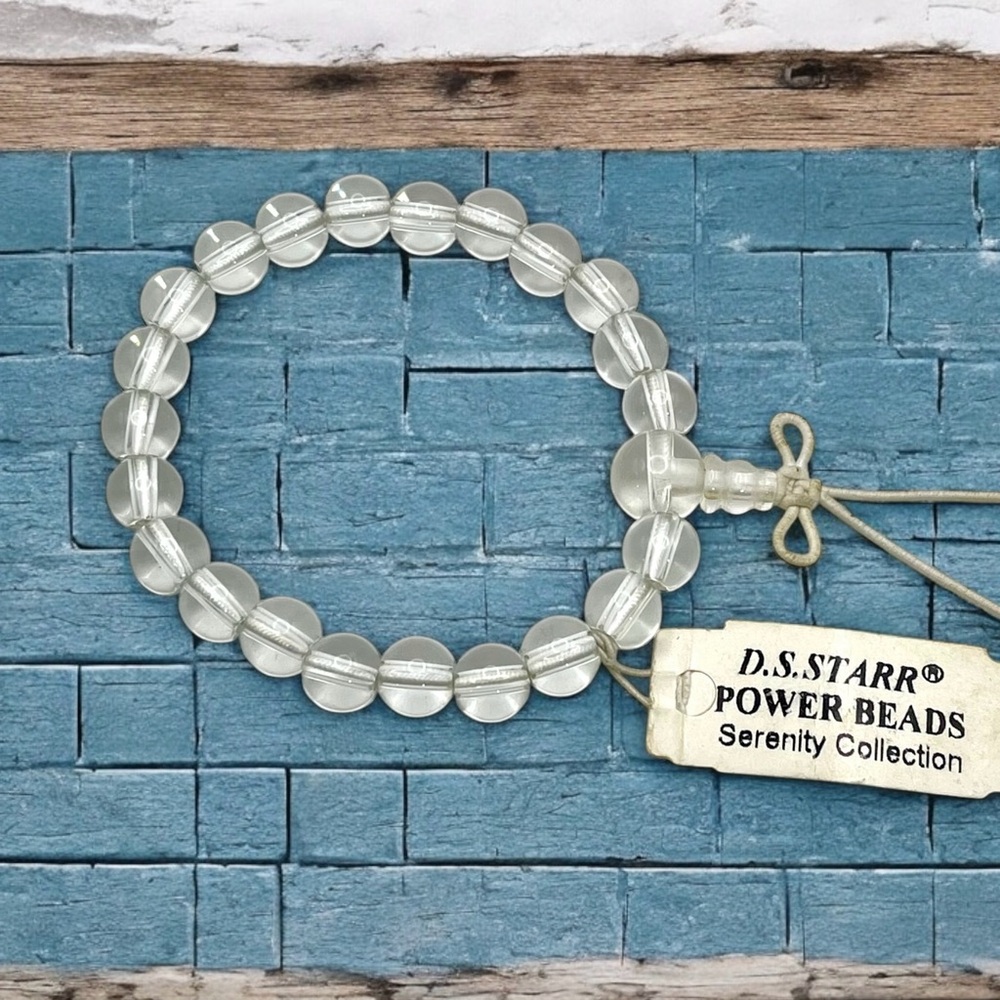 NWT DS STARR Power Beads Clear Quartz Stretch Bracelet Serenity Collection